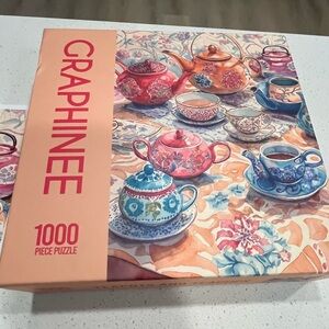 Graphinee 1000 Piece Puzzle Tea Pots and Tea Cups